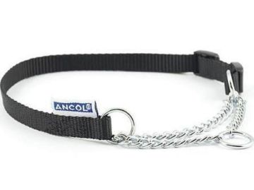 Picture of * Ancol Nylon Half Check Collar 2-4 Black 18" x 1