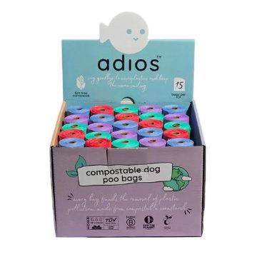 Picture of Adios Zero Plastic Poo Bags MIXED 50 x Rolls of / 750 x Bags CDU x 1
