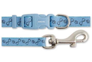 Picture of Ancol Small Bite Paw'n' Bone Collar & Lead Set Sky Blue x 1