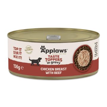 Picture of Applaws Taste Toppers Dog Cans Chicken & Beef in Gravy 156g x 12