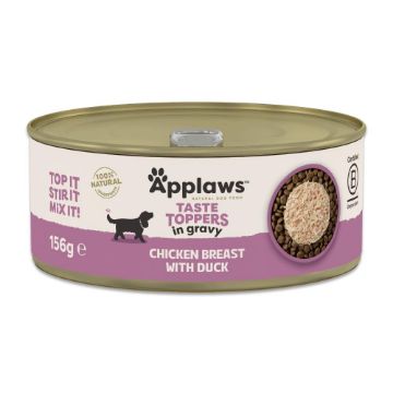 Picture of Applaws Taste Toppers Dog Cans Chicken & Duck in Gravy 156g x 12