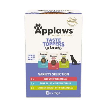 Picture of Applaws Taste Toppers Dog Pouch Broth Selection 85g 6pk x 4