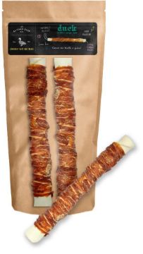 Picture of The Butcher Shop Co. 10" White Twisted Stick Wrapped with DUCK 1pk x 1