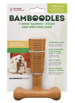 Picture of Bamboodles T-Bone Dog Chew Peanut Butter Large 7.25" x 1