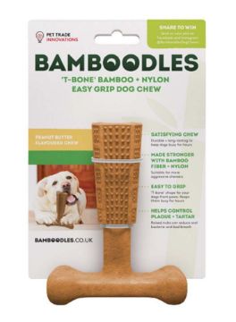 Picture of Bamboodles T-Bone Dog Chew Peanut Butter Medium 6" x 1
