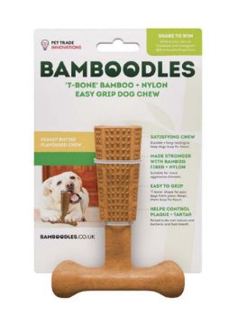 Picture of Bamboodles T-Bone Dog Chew Peanut Butter Small 4" x 1