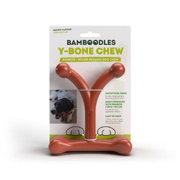 Picture of Bamboodles Y-Bone Dog Chew Bacon Medium 6" x 1