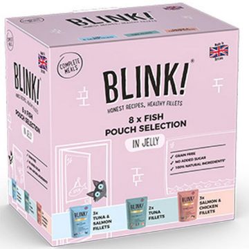 Picture of z [DISC] Blink! Cat Pouch Fish in Jelly 85g 8pk x 3
