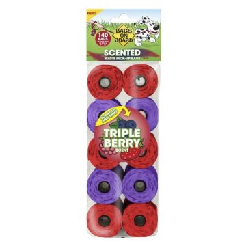 Picture of Bags on Board Scented Poo Bags Triple Berry 140 Bags