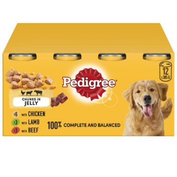 Picture of Pedigree Cans Chunks in Jelly Mixed 385g 12-Pack x 2