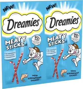 Picture of Dreamies Cat Meaty Sticks Salmon 30g x 14