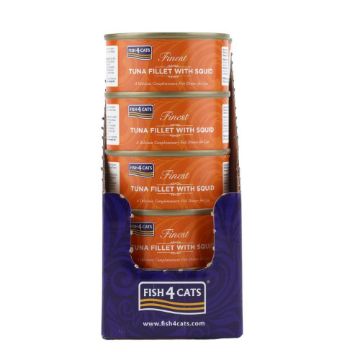Picture of Fish4Cats Cans Tuna Fillet with Squid 70g x 10