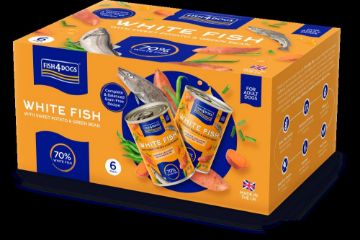 Picture of Fish4Dogs Cans White Fish with Sweet Potato & Green Beans 395g x 6