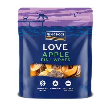 Picture of Fish4Dogs Love Apple Fish Wraps 90g x 10