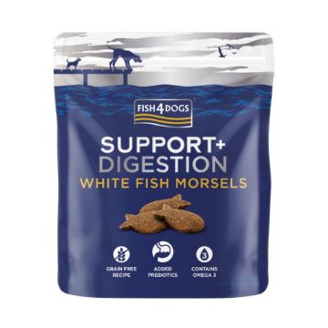 Picture of Fish4Dogs Support+ ADULT Digestion White Fish Morsels 225g x 8