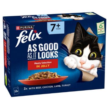 Picture of Felix AGAIL 7+ Senior Cat Pouch Meaty Selection 85g 12-Pack x 4