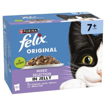 Picture of Felix Pouch Original Senior 7+ Mixed Selection in Jelly 85g 12-Pack x 4