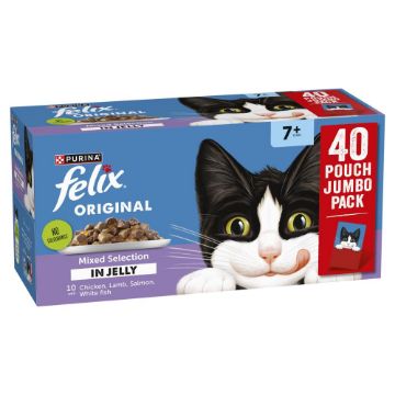 Picture of Felix Pouch Original Senior 7+ Mixed Selection in Jelly 85g 40 Pk