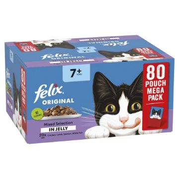 Picture of Felix Pouch Original Senior 7+ Mixed Selection in Jelly 85g 80 Pk
