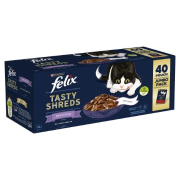 Picture of Felix Pouch Tasty Shreds Mixed Selection in Gravy 80g 40 pk