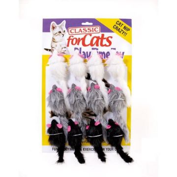 Picture of Classic 3.5" Furry Mouse Cat Toy x 12 