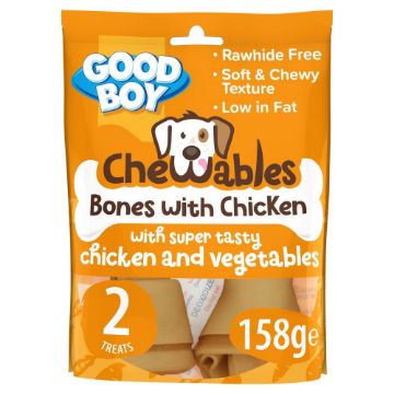 Picture of Good Boy Chewables Chicken Bone Medium 2pk x 8