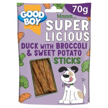 Picture of Good Boy Superlicious Duck, Sweet Potato & Broccoli Sticks 70g x 14