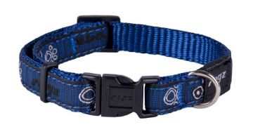 Picture of ROGZ Fancy Dress Collar Navy Paw Small 20-31cm x 1