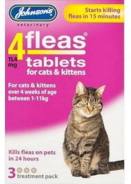 Picture of Johnson's 4-Fleas Cat & Kitten Flea Tablets 3 Treatment x 1
