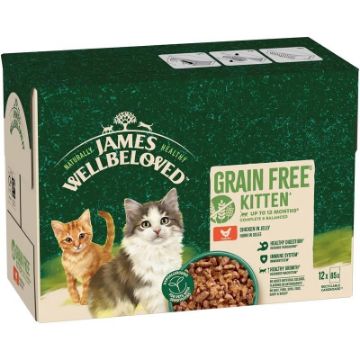 Picture of JWB Kitten Pouch Grain Free Chicken 85g x 12