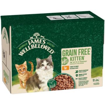 Picture of JWB Kitten Pouch Grain Free Turkey 85g x 12