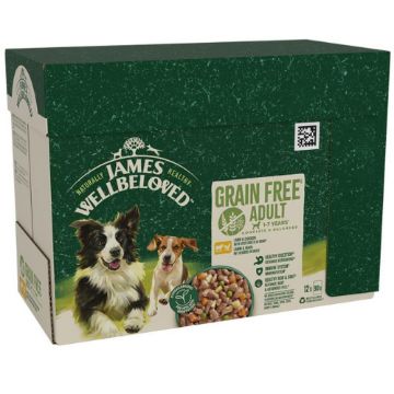 Picture of JWB Adult Dog Pouch Grain Free Lamb & Chicken & Veg in Gravy 90g 12pk x 1