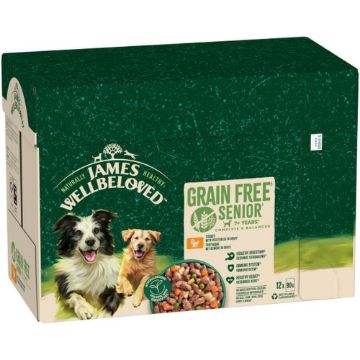 Picture of JWB Senior Dog Pouch Grain Free Turkey & Veg in Gravy 90g 12pk x 1