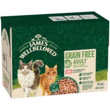 Picture of JWB Senior Cat Pouch Grain Free Salmon Jelly 85g x 12
