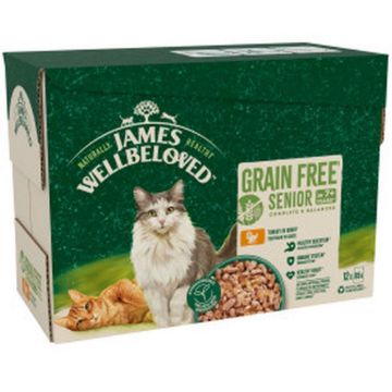 Picture of JWB Senior Cat Pouch Grain Free Turkey 85g x 12