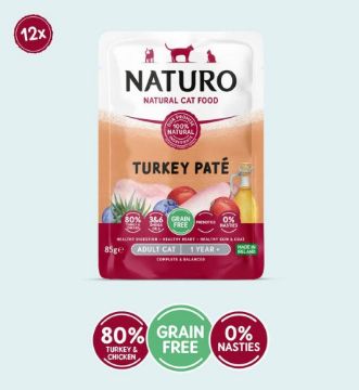Picture of Naturo Adult Cat Pouch Turkey Pate 85g x 12