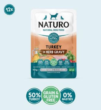 Picture of Naturo Adult Dog Pouch Turkey Pate 100g x 12