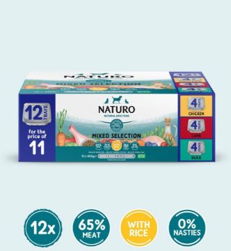 Picture of Naturo Adult Dog Tray Mixed Selection 400g 12pk