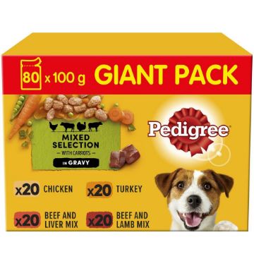 Picture of Pedigree Pouch Adult Mixed Selection in Gravy 100g 80pk x 1