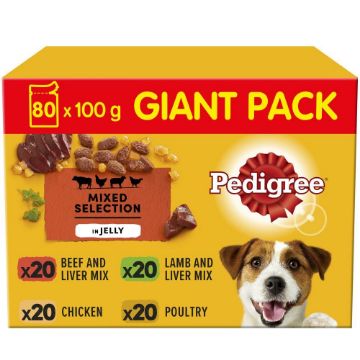 Picture of Pedigree Pouch Adult Mixed Selection in Jelly 100g 80pk x 1
