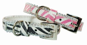 Picture of Pet London Dog Collar Glitter Zebra Black Large x 1