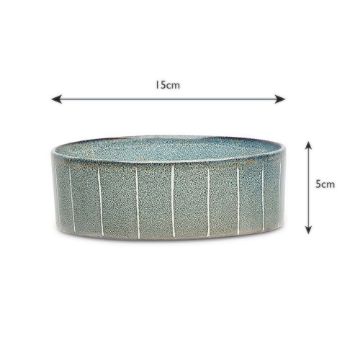 Picture of Scruffs Reactive Glaze Food Bowl 15cm Pinstripe Grey x 1