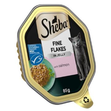 Picture of Sheba Foils Fine Flakes Salmon in Jelly 85g x 22