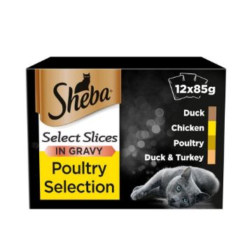Picture of Sheba Pouch Select Slices Gravy Poultry 85g 12-Pack x 4