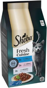 Picture of Sheba Pouch Fresh Cuisine Tokyo Tuna, Salmon & Whitefish Gravy 50g 6-pack x 8