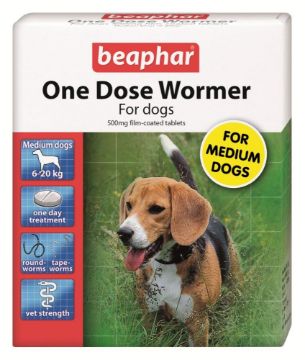 Picture of Beaphar One Dose Wormer Medium Dog 2 Tablet x 1