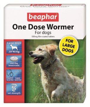 Picture of Beaphar One Dose Wormer Large Dog 4 Tablet x 1