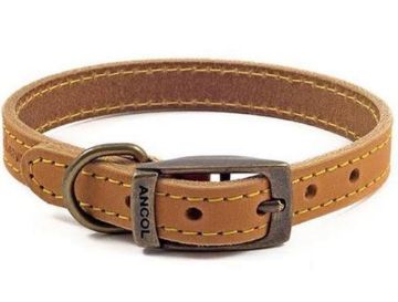 Picture of Ancol Timberwolf Leather Collar Mustard 26" (55-63cm) x 1