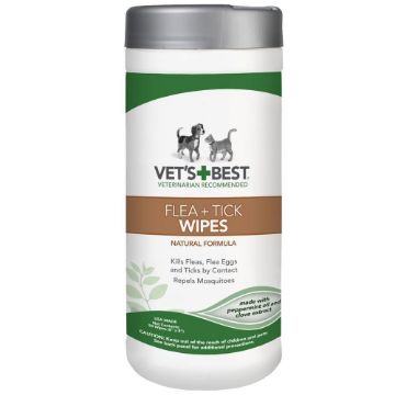 Picture of Vet's Best Flea & Tick Wipes 50-Wipe Tub x 1