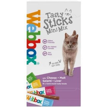Picture of Webbox Tasty Cat Sticks Mini Mix Assorted 16pk x 10
